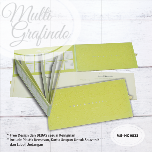 Cetak Undangan Hardcover full color Ornament Cover Depan Emboss